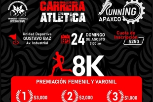 Se entregarán premios económicos a los tres primeros lugares en las ramas femenil y varonil