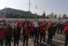 Telefonistas protestan en Toluca para exigir mejores condiciones laborales