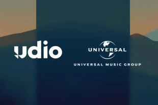 Logos de Udio y Universal Music Group, que anunciaron una alianza para desarrollar herramientas musicales impulsadas por inteligencia artificial.