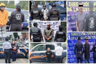La Dirección General de Seguridad Pública de Toluca informó que las detenciones se llevaron a cabo en diversas delegaciones