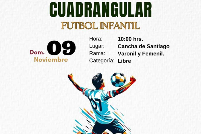 El calendario inicia el domingo 9 de noviembre con el Cuadrangular de Fútbol Infantil