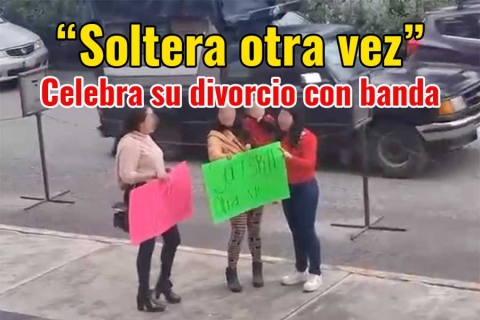 Celebra su divorcio con banda sinaloense en Toluca