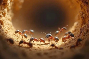 El equipo de investigadores comparó las colonias excavadas por dos grupos de hormigas: uno sano y el otro expuesto a esporas de hongos