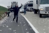 Automovilista arroja 200 mil dólares en una autopista para 