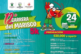 La bolsa de premios asciende a 30 mil pesos, distribuidos entre las distintas categorías por edades.