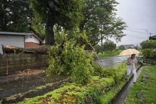 Las zonas de Japón más alejadas del tifón también se vieron afectadas por sus fuertes lluvias destructivas.