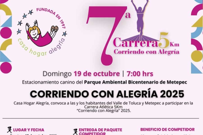El costo de inscripción es de $300, e incluye playera oficial, medalla, bolsa ecológica, hidratación y número de corredor