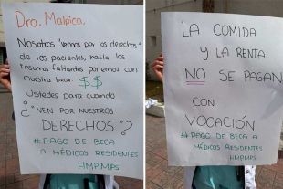 Los manifestantes permanecieron un par de horas al exterior del hospital