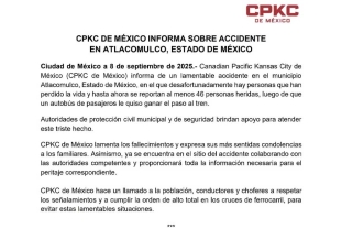 La compañía también hizo un llamado a la población, conductores y choferes a respetar los señalamientos