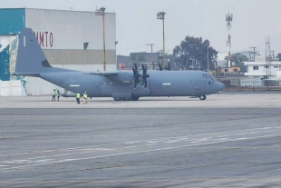 Vecinos captaron el arribo de un Lockheed Martin C-130J Super Hercules