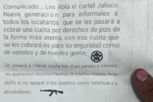 Los volantes han sido detectados tanto en negocios del Centro de Ixtlahuaca como en algunas comunidades aledañas.