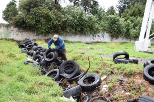 Recicla San Mateo Atenco 102 toneladas de llantas para la elaboración de concreto