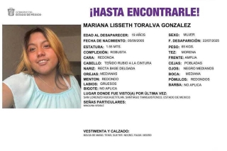 Buscan a Mariana, joven desaparecida en Santiago Tianguistenco