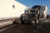 Colapsa Libramiento Bicentenario por accidente, trailer transportaba pescado