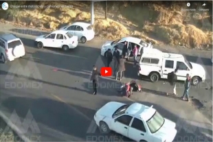 Choque entre moto y camioneta en Lerma