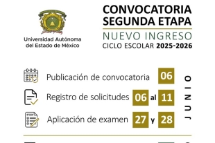 UAEMéx: convocatoria de segunda etapa de ingreso para el Ciclo Escolar 2025 - 2026